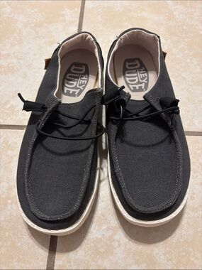 Hey Dude Grey Canvas Lightweight Slip-On Loafers